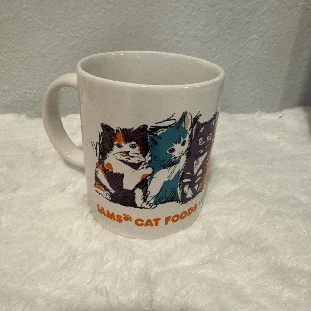 Vintage Iams Cat Foods Coffee Mug Kittens Good For Life Promotional Cup with Box